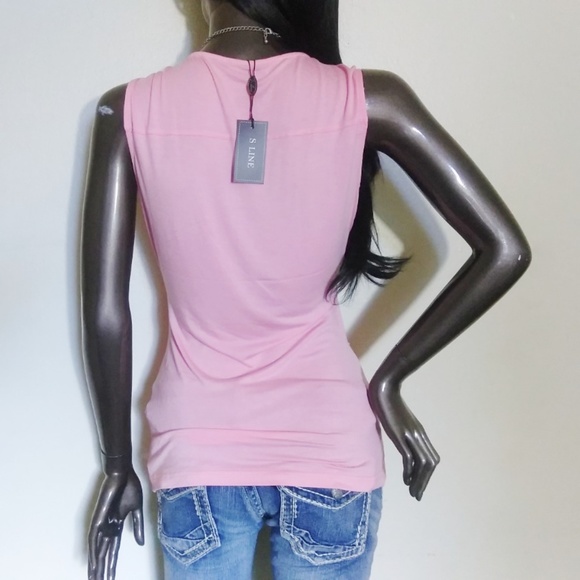 Pink S-Line Faux Wrap Top - Picture 4 of 5